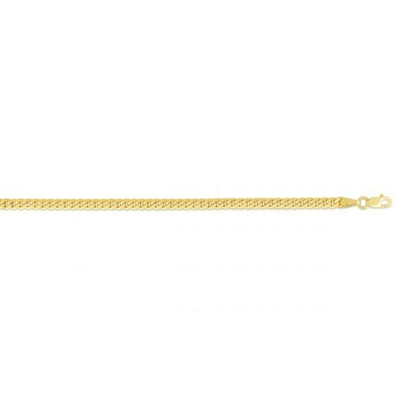 JewelStop 14k Yellow Gold 2.6 mm Classic Miami Cuban Chain with Lobster Clasp - 18 Inches, 9.54gr.