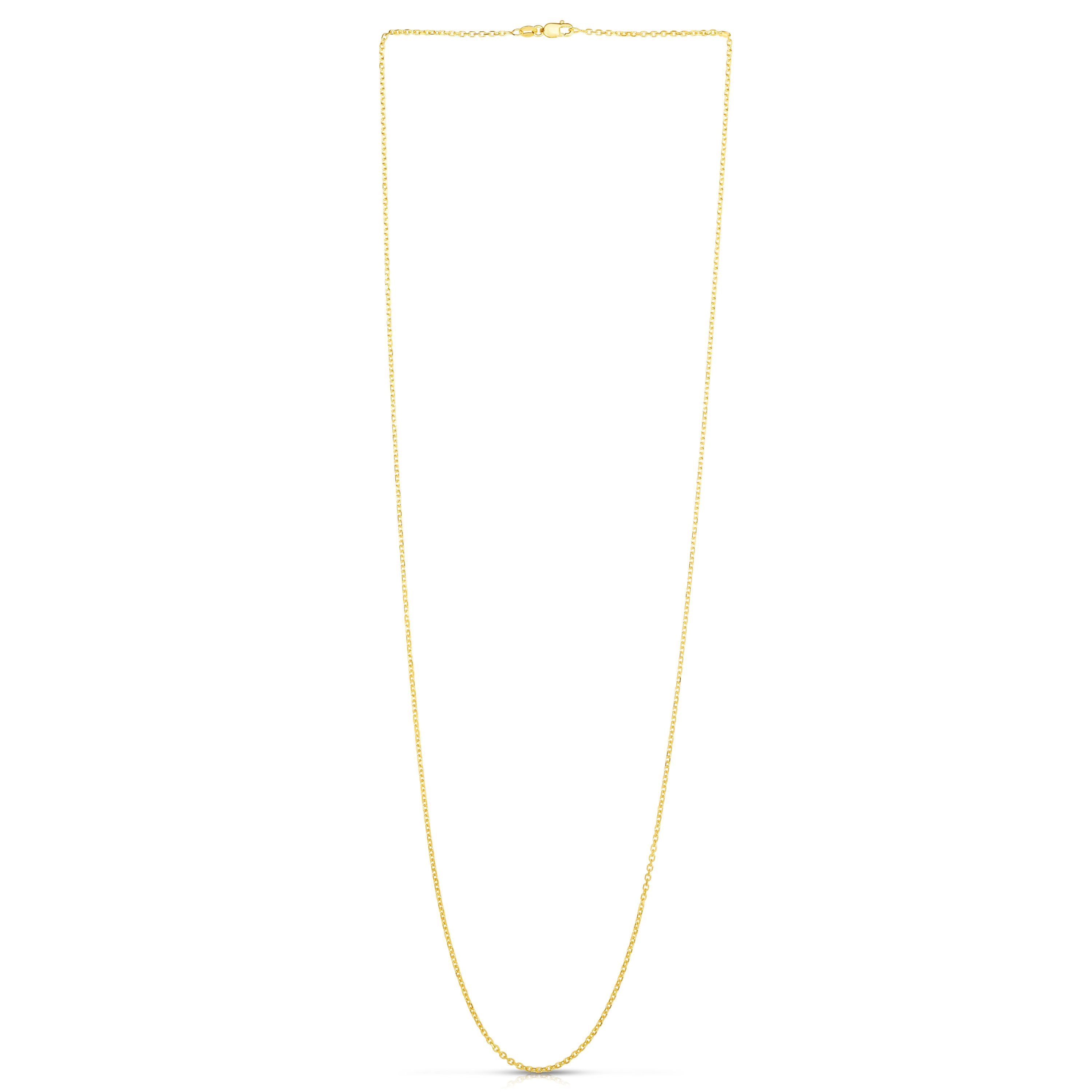 JewelStop 14k Yellow Gold 20in 1.5mm Diamond-Cut Cable Chain with Lobster Clasp