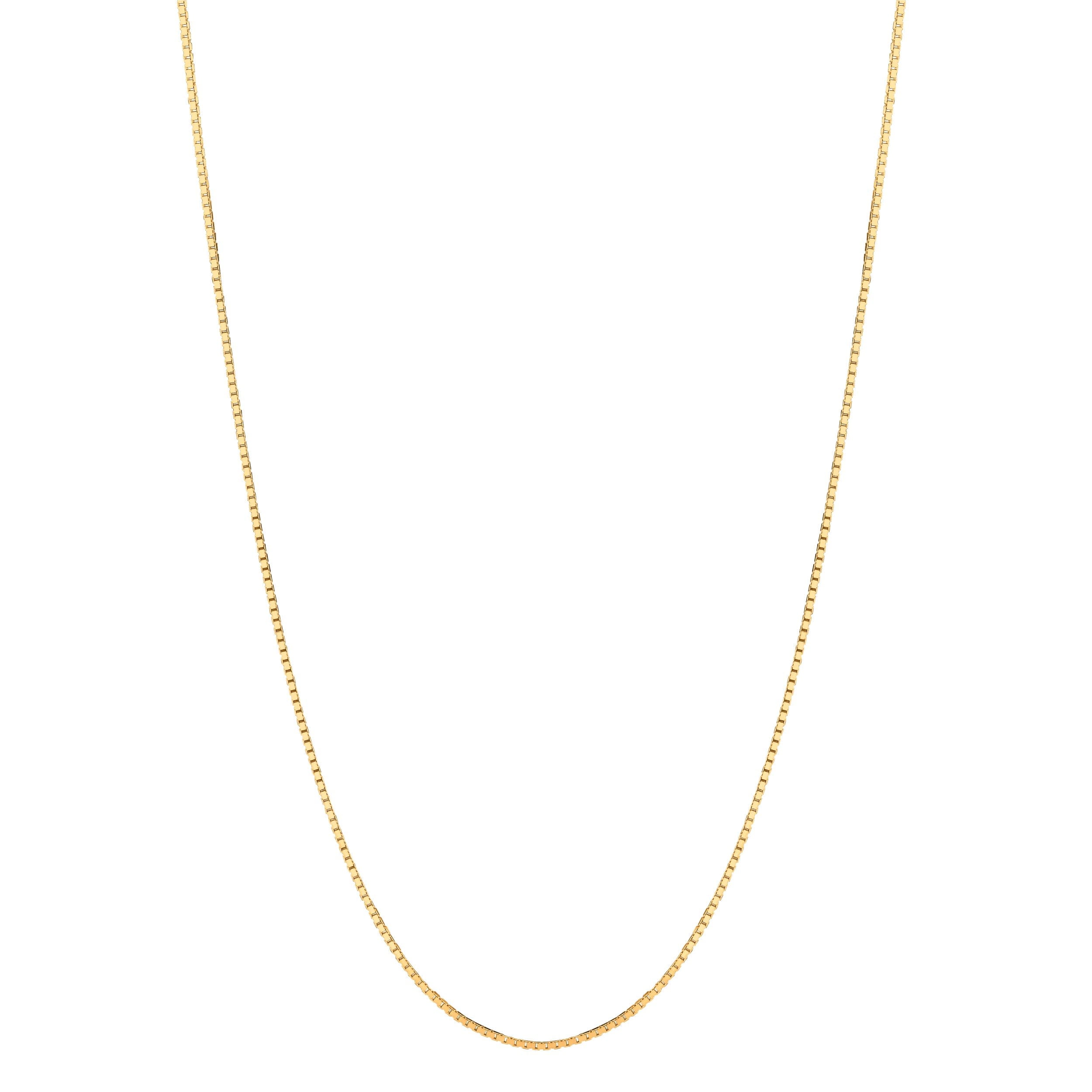 JewelStop 14k Yellow Gold 30in 1mm Classic Box Chain with Lobster Clasp