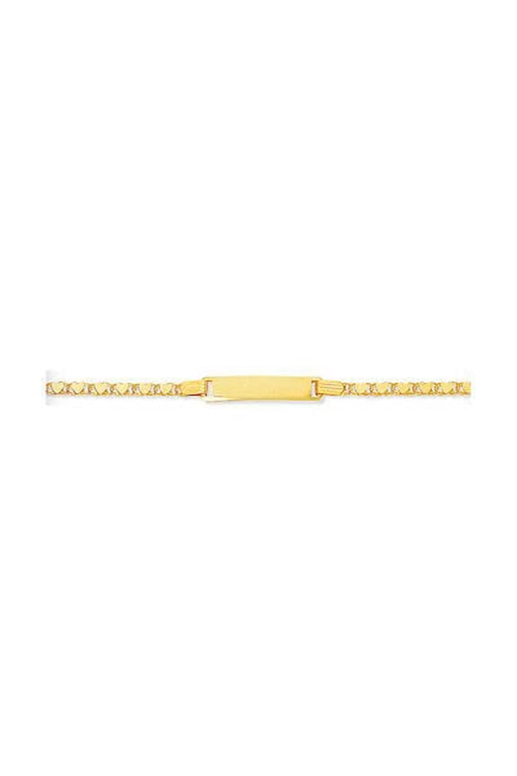 JewelStop 14k Yellow Gold Engravable Hearts ID Bracelet - 6", 3.1gr.