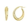 thumbnail image 1 of JewelStop 14k Yellow Gold Fancy Oval Hoop Earrings - 20X25mm, 2.3gr., 1 of 5