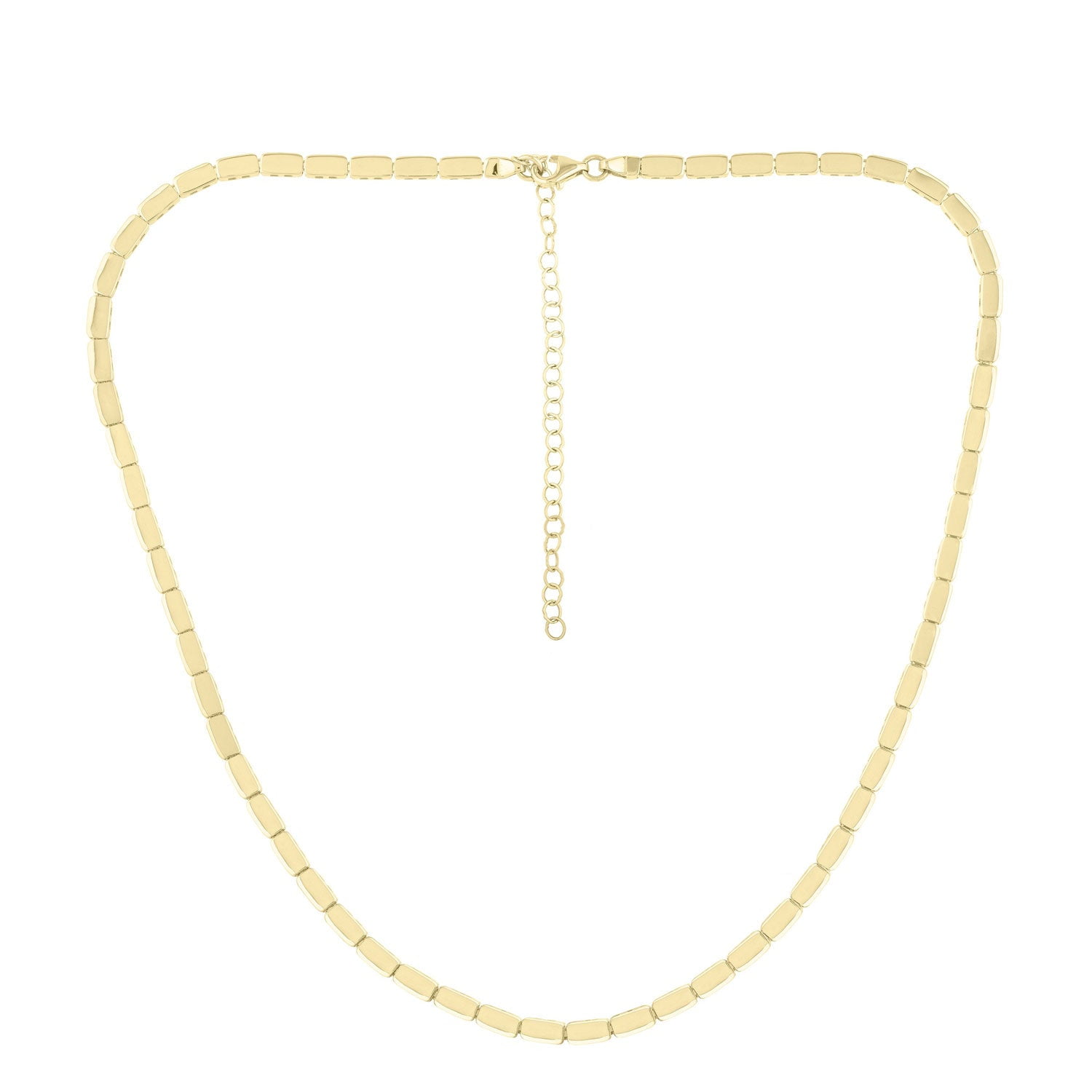 JewelStop 14k Yellow Gold Polished Finish 0.8mm Yellow Brick Chain Necklace, Pear Shaped Lobster Clasp - 18"