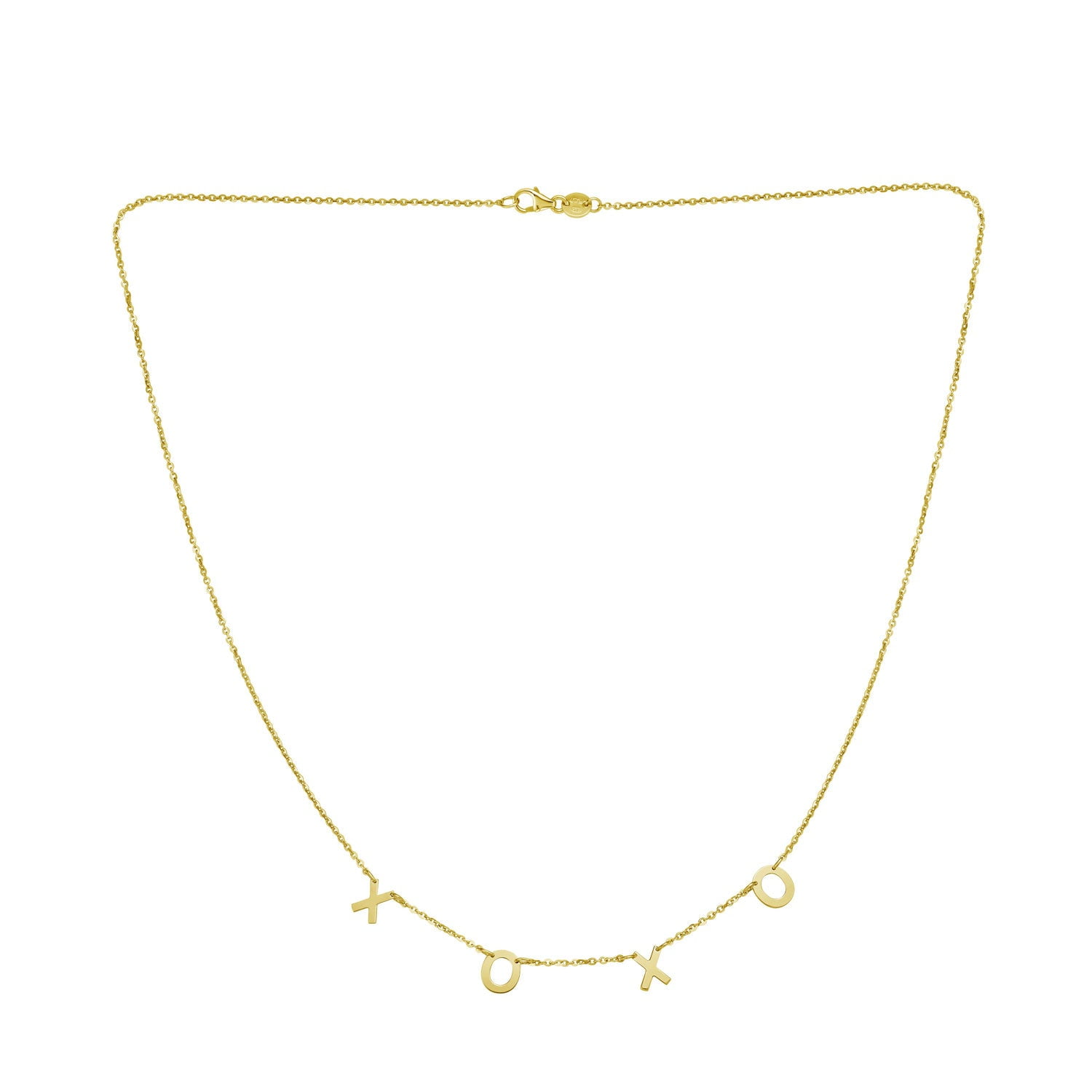 JewelStop 14k Yellow Gold Polished Finish 1mm XOXO Chain Necklace