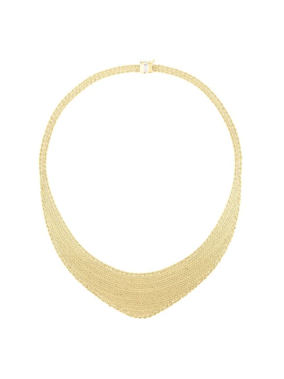 JewelStop 14k Yellow Gold Polished Finish 30mm Cleopatra Chain Necklace, Box, 1-Side Push Clasp - 17"