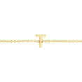thumbnail image 1 of JewelStop 14k Yellow Gold Polished Finish Mini Initial T Bracelet with Spring Ring - 7", 1 of 7