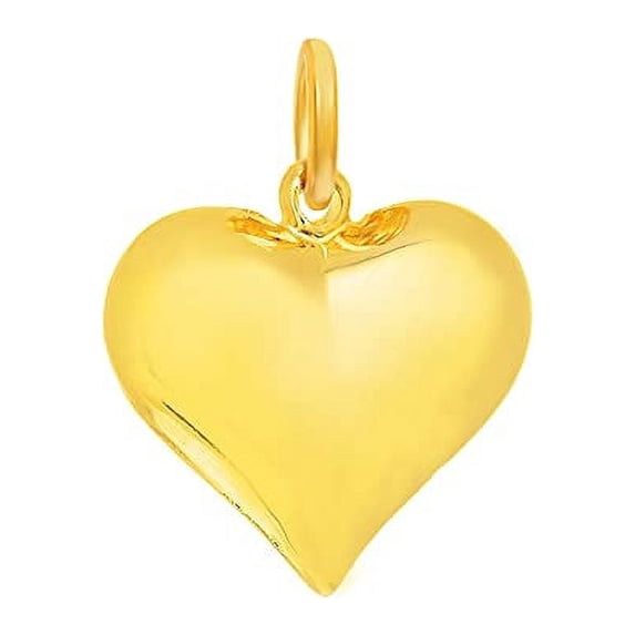 JewelStop 14k Yellow Gold Puffed Heart Love Charm Pendant
