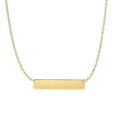 thumbnail image 1 of JewelStop 14k Yellow Gold Shiny 30-3.9mm Horizontal Square Tube Bar Pendant Necklace, Spring Ring - 18 Inches, 1 of 3