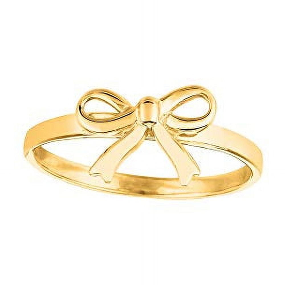 JEWELSTOP DESIGNER JEWELRY FOR LESS JewelStop 14k Yellow Gold Shiny Bow Top Ring - Size 7, 1.8gr.