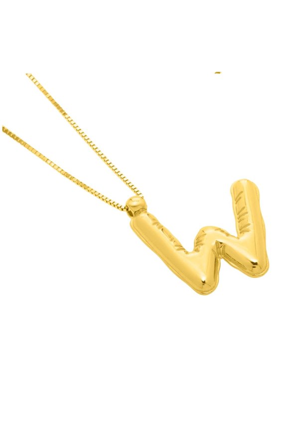 JewelStop 14k Yellow Polished Finish 15mm X 9mm Helium Initial Pendant On A Box Chain, Spring Ring Clasp - 18" Total Length, Jump Ring At 16.