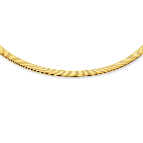 JewelStop 14k Yellow & White Gold 6 Mm Reversible Omega Necklace 18"