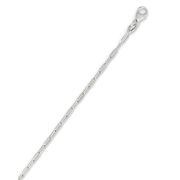 JewelStop 18K White Gold Polished Finish 1.5mm Paperclip Link Chain with Lobster Clasp - 18"