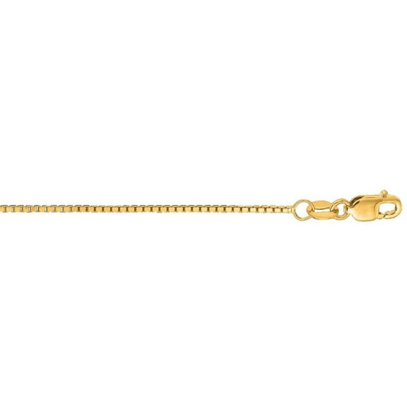 JewelStop 18K Yellow Gold Polished Finish 0.85mm Classic Box Chain with Lobster Clasp - 16",18",20",24"