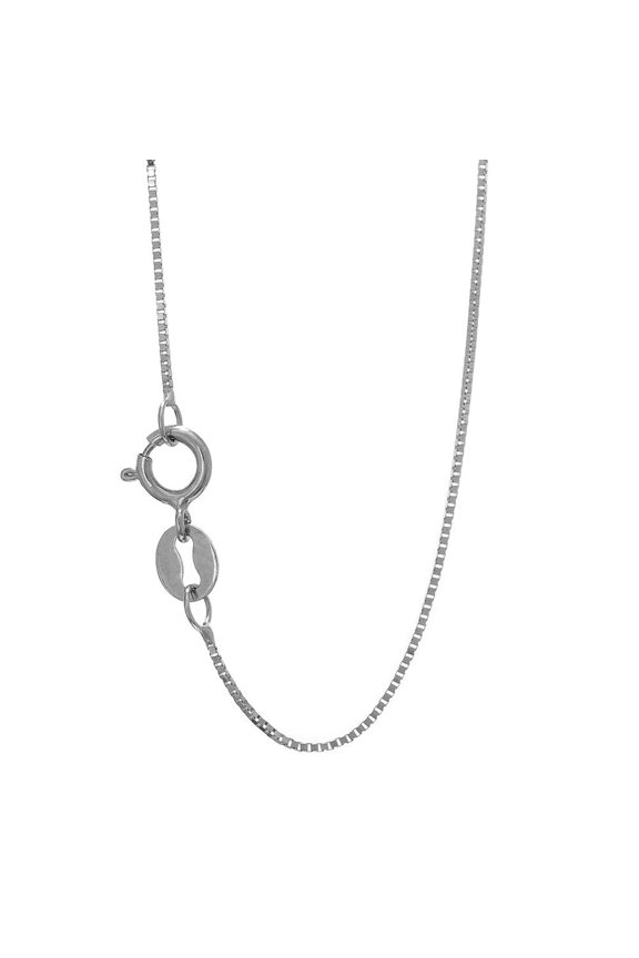 JewelStop 925 Sterling Silver 0.6Mm Rhodium Diamond-cut Box Chain 16" Necklace Spring Ring