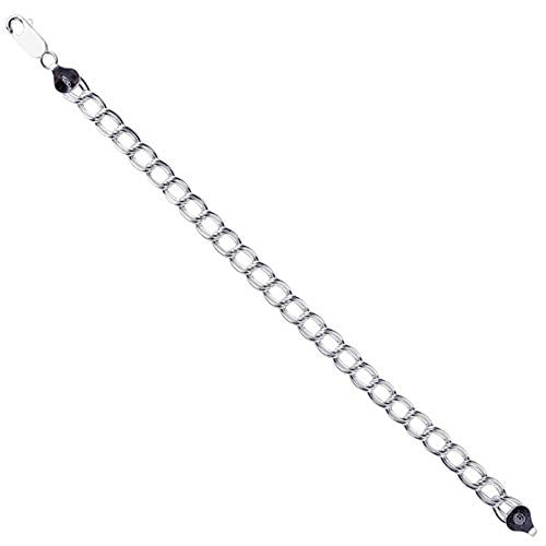 JewelStop 925 Sterling Silver Charm Links Design Bracelet, Lobster