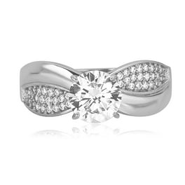 Carat Crown Tiffany Set Cubic Zirconia Engagement Ring