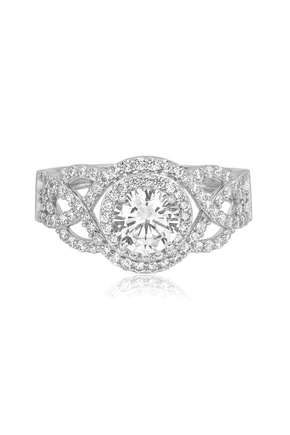 JewelStop 925 Sterling Silver Cubic Zirconia Engagement Wedding Anniversary CZ Ring, Size 8
