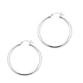 thumbnail image 1 of JewelStop 925 Sterling Silver Hoop Earrings - 35 mm (1.38 Inch.) X 3 mm (0.12 Inch.), 1 of 6