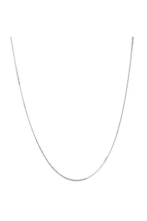 JewelStop 925 Sterling Silver Rhodium Plated 0.6 mm Cable Chain Necklace 16" w/Lobster Claw Clasp