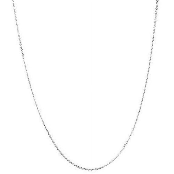 JewelStop 925 Sterling Silver Rhodium Plated 0.8 mm Cable Chain Necklace 20" w/Lobster Claw Clasp