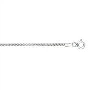 DYNAMIC FRICTION JewelStop 925 Sterling Silver Rhodium Plated 1.0 mm Round Box Chain Necklace, Lobster Claw - 16 Inches, 5.1gr.