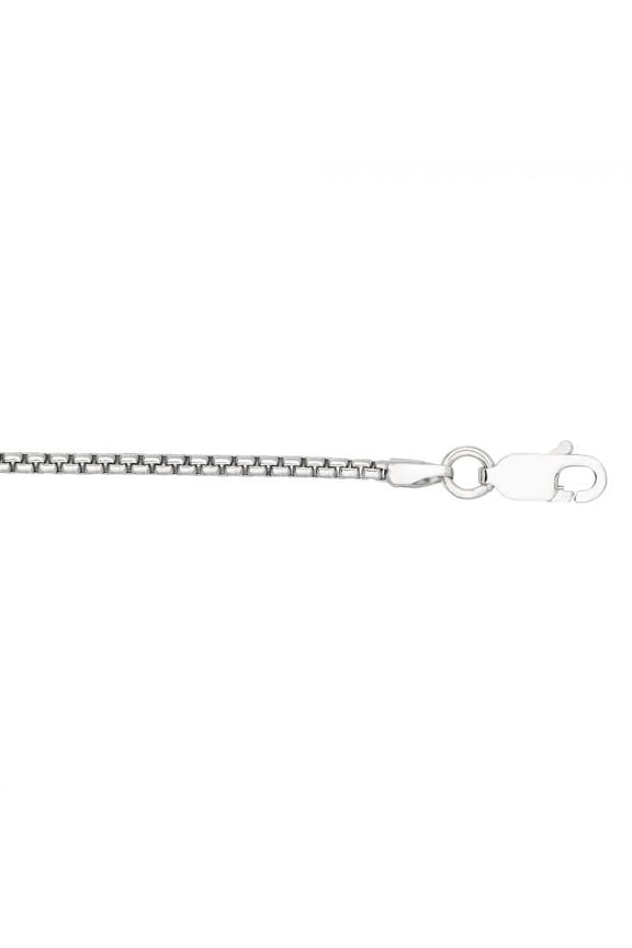 JewelStop 925 Sterling Silver Rhodium Plated 1.4 mm Round Box Chain Necklace, Lobster Claw - 22 Inches, 9.3gr.