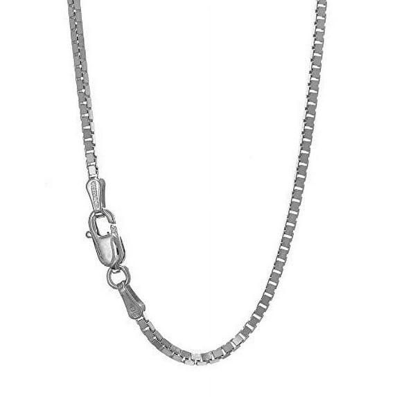 JewelStop 925 Sterling Silver Rhodium Plated 1.5 mm Box Chain Necklace, Lobster Claw Clasp - 20 Inches, 7.2gr.