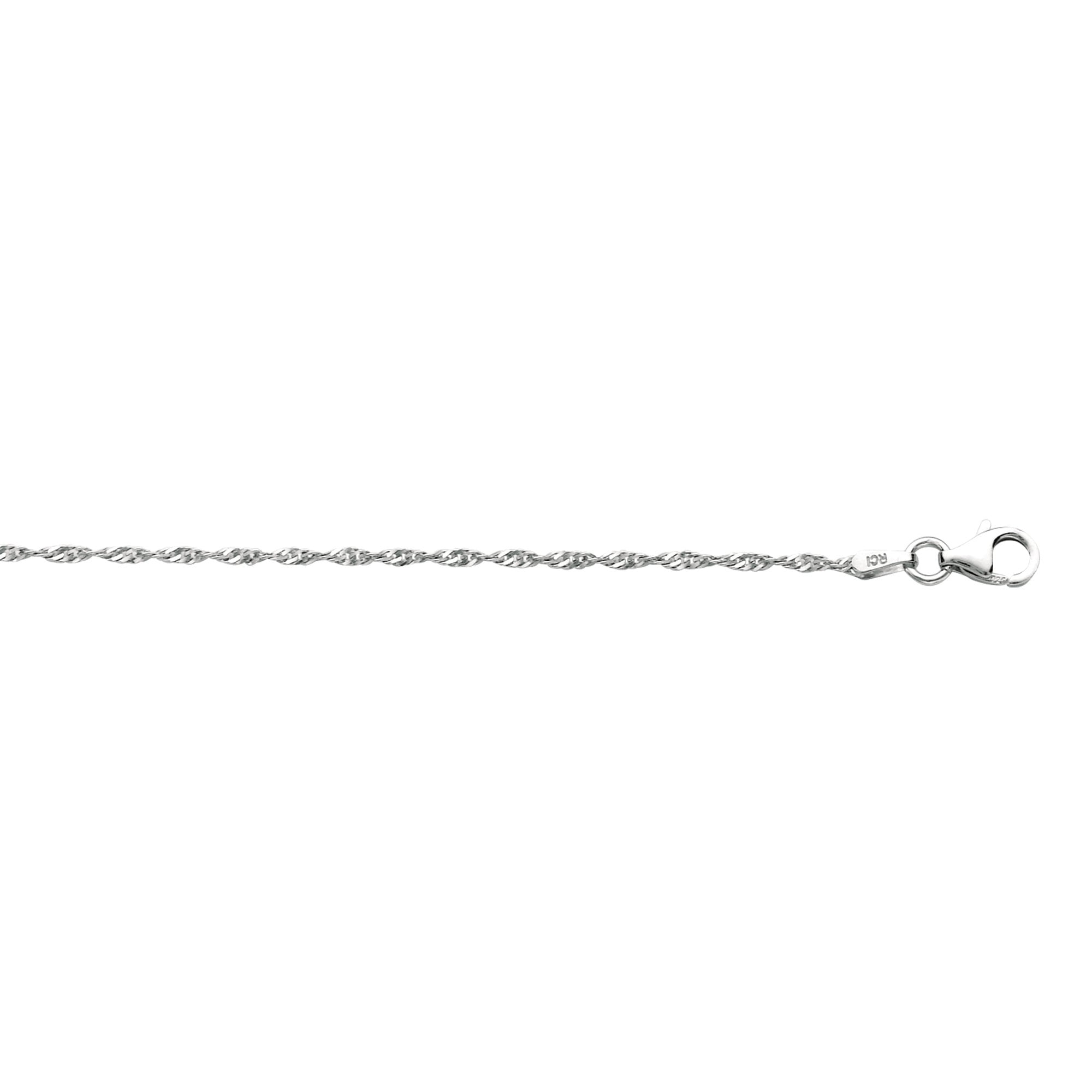 JEWELSTOP DESIGNER JEWELRY FOR LESS JewelStop 925 Sterling Silver Rhodium Plated 1.6mmSingapore Chain Necklace 18"