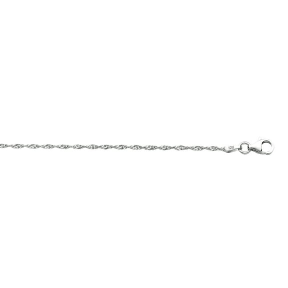 JewelStop 925 Sterling Silver Rhodium Plated 1.6mmSingapore Chain Necklace 18"