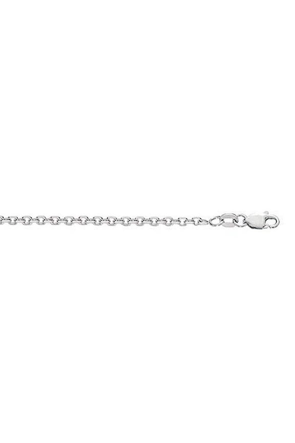 JewelStop 925 Sterling Silver Rhodium Plated 2.3 mm Cable Chain Necklace 24" w/Lobster Claw Clasp