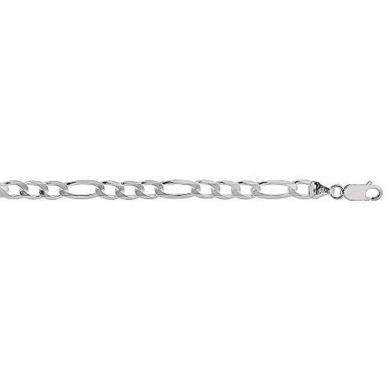 JewelStop 925 Sterling Silver Rhodium Plated 5.5 mm Figaro Chain Necklace 20" w/Lobster Claw Clasp