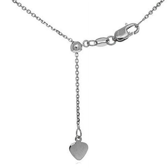 JewelStop Silver Rhodium Finish 0.9mm Diamond-Cut Extendable & Adjustable Cable Chain 16-22 Inches, 2gr