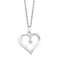 thumbnail image 1 of JewelStop Sterling Silver Diamond 0.04ct Heart Love Valentine Charm Pendant Necklace 18", 1 of 7