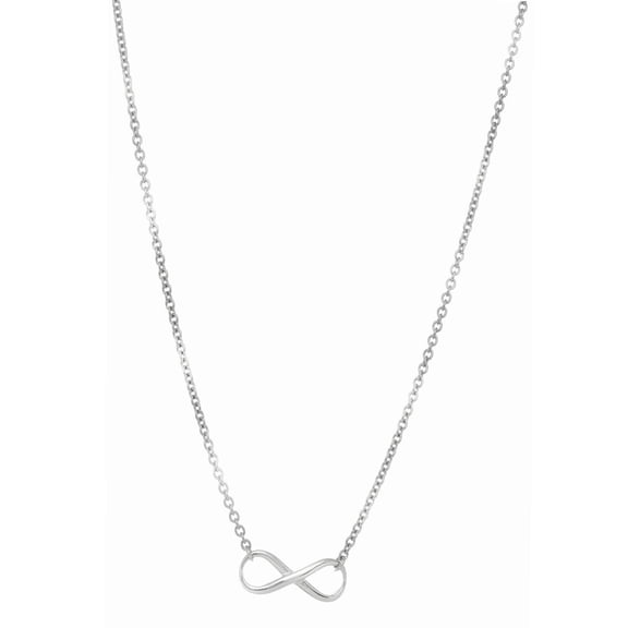 JewelStop Sterling Silver Polished Finish Infinity Link Chain Necklace with Lobster Clasp - 18"