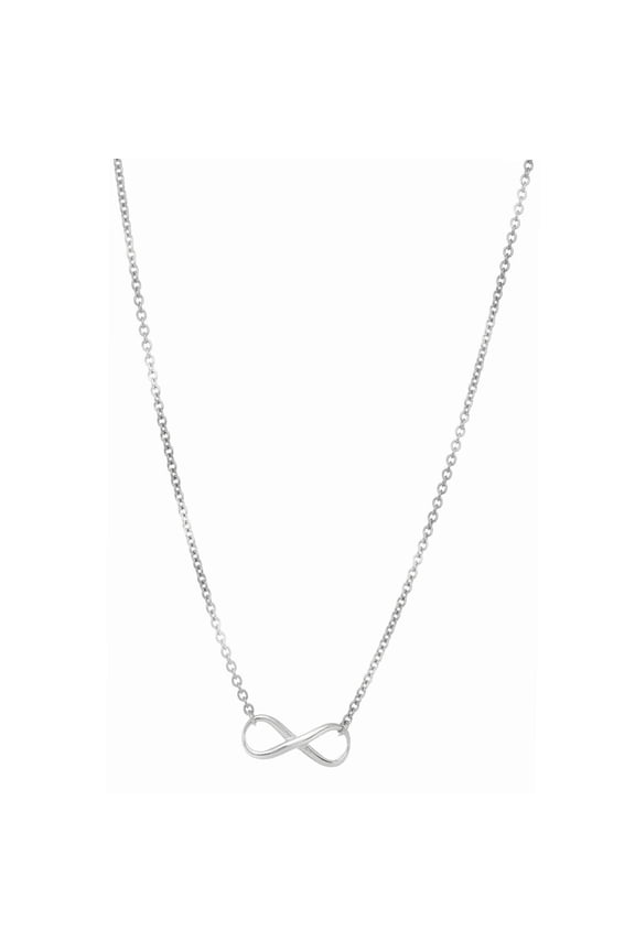 JewelStop Sterling Silver Polished Finish Infinity Link Chain Necklace with Lobster Clasp - 18"