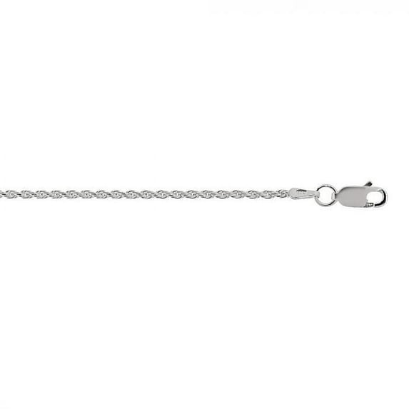 JewelStop Sterling Silver Rhodium Plated 1.4 mm Diamond-Cut Rope Chain Necklace, Lobster Claw - 22 Inches, 4gr.