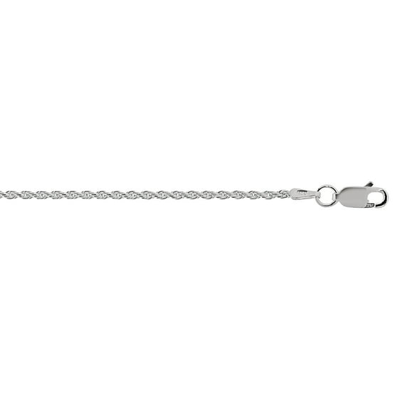 JewelStop Sterling Silver Silver Rhodium Plated 1.4MmDiamond Cut Rope Chain Necklace 24"