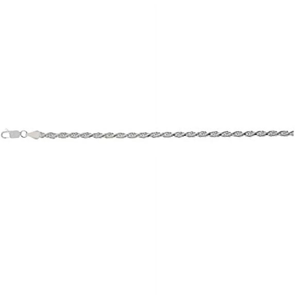 JewelStop Sterling Silver with Rhodium Finish 6mm Diamond-Cut Solid Royal Rope Bracelet with Lobster Clasp