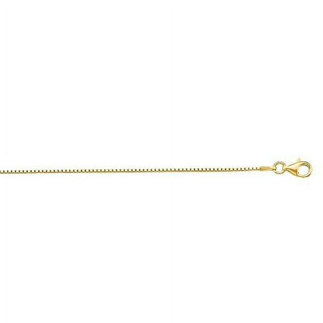JewelStop Yellow Sterling Silver 1.1 mm Box Chain Necklace, Lobster