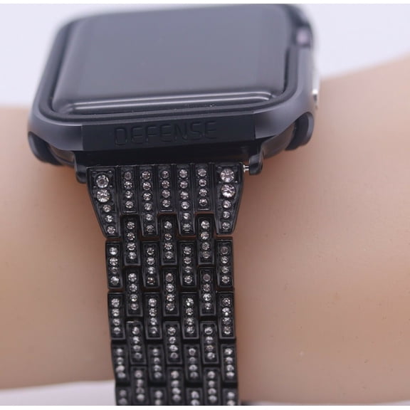 JewelTech 1 - Women Apple Watch Strap  Zircon Studded - Woven Pattern