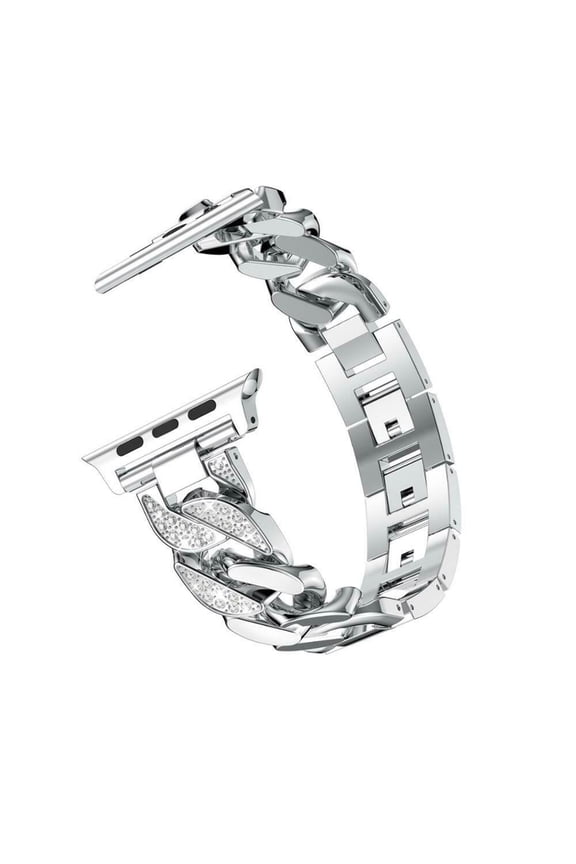 JewelTech 4 - Women Apple Watch Strap - Braided Pattern and Zircon Studded