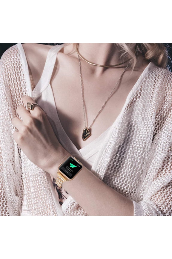 JewelTech 6 - Women Apple Watch Strap - Droplet Design and Zircon Studded
