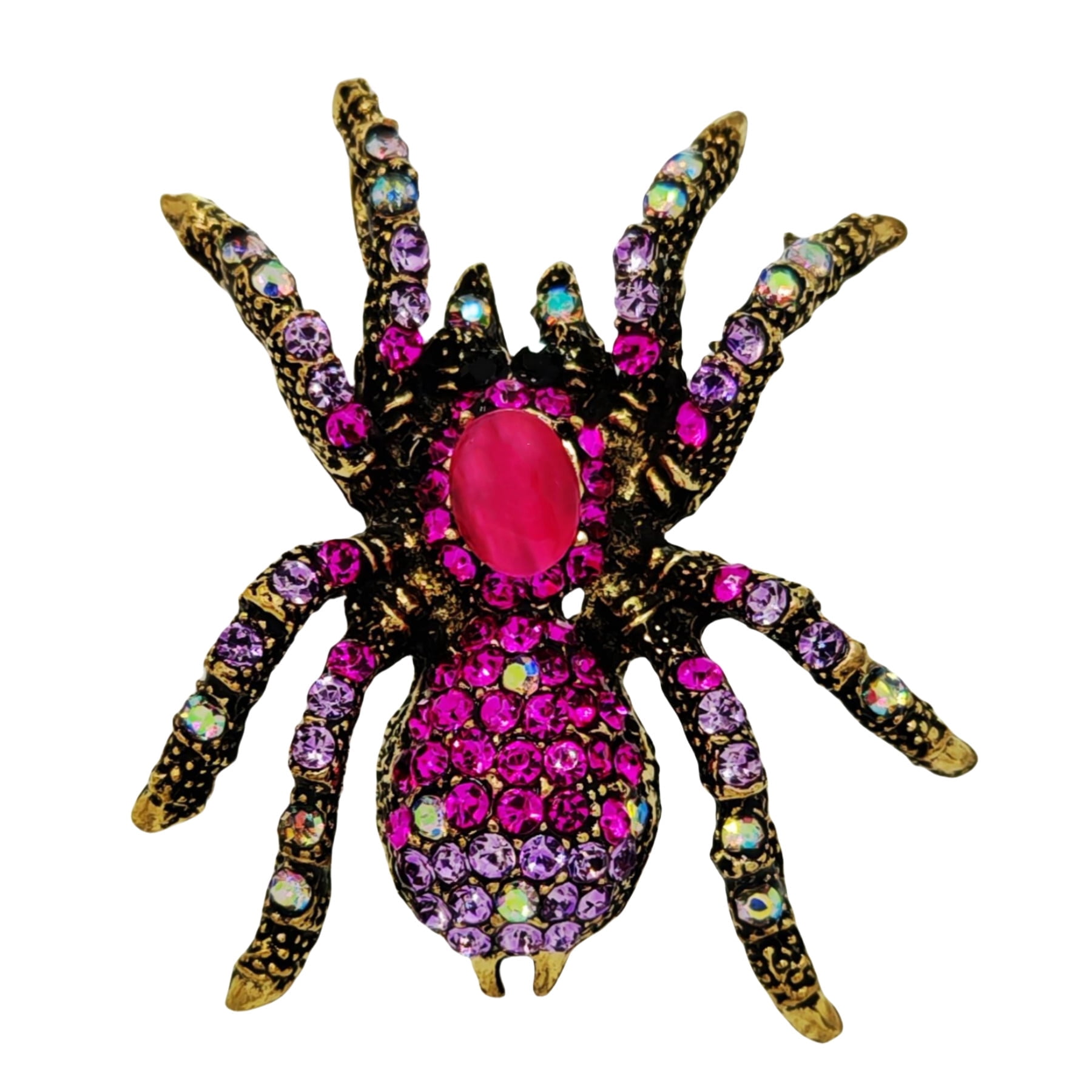 Pink Spider Chain Jewelblings Antique Eight Legged Big Statement Rhinestone Hot Pink ...