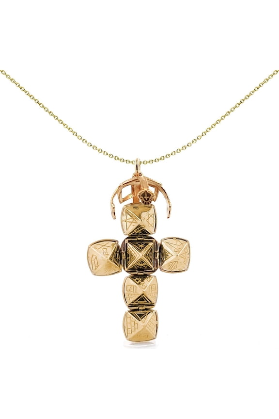 Jewelco London Men's Sterling Silver Large Masonic 16mm Orb Ball Charm - 18 inch Chain