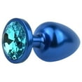 thumbnail image 1 of Jeweled Aluminum Anal Plug - Great for Temperature Play! Large Blue, 1 of 10
