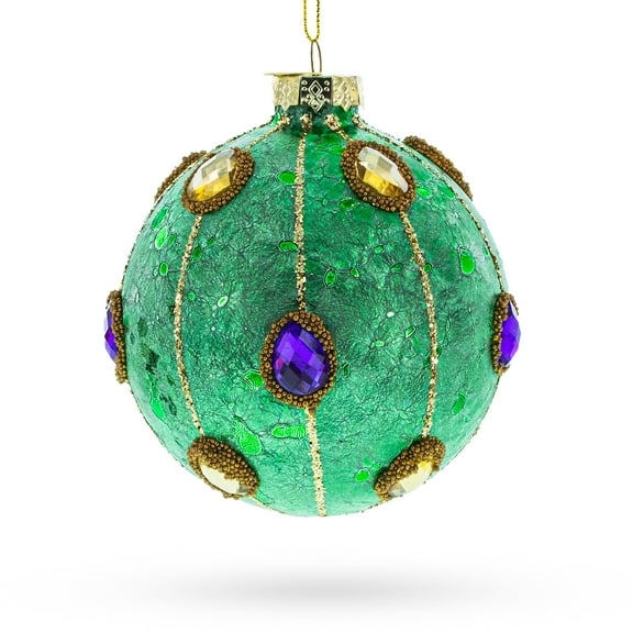 Jeweled Ball Glass Christmas Ornament