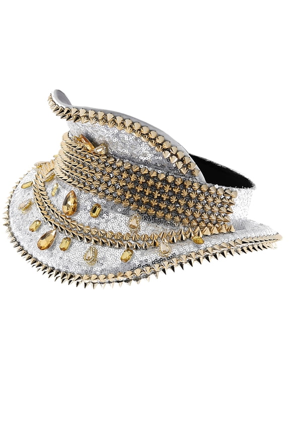 Jeweled Captain Hat Crystal Party Hat Sailors Hat for Wedding Party Hat Versatile for Club Stage