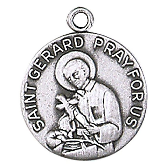 Jeweled Cross JC-102/1MFT St Gerard Medal-Sterling Silver