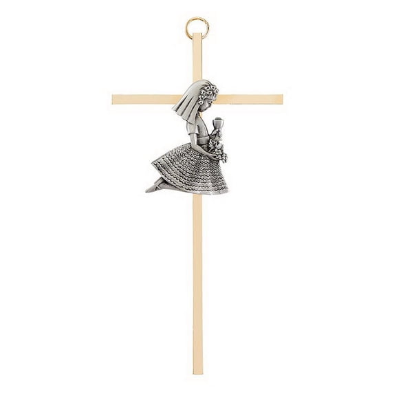 Jeweled Cross JC-1076-E First Communion Girl Cross