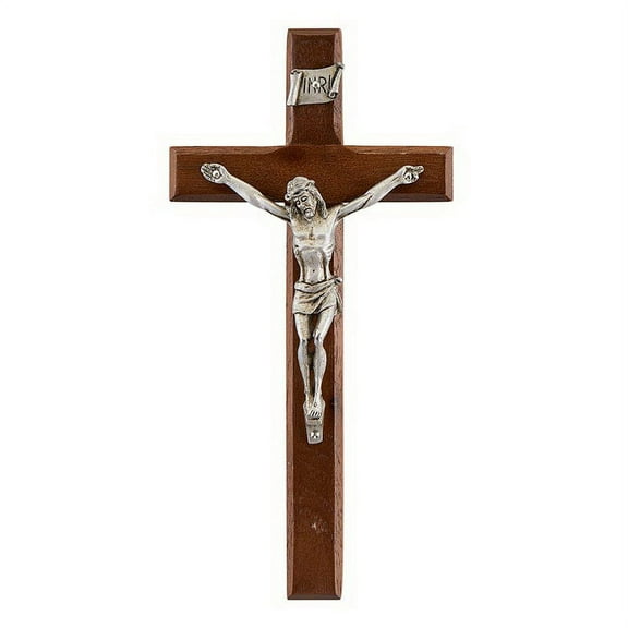 Jeweled Cross JC-636-E 6-1/4" Walnut Crucifix