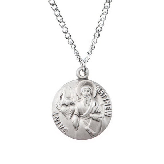 Jeweled Cross JC-9119/1MFT St. Matthew Medal on Chain